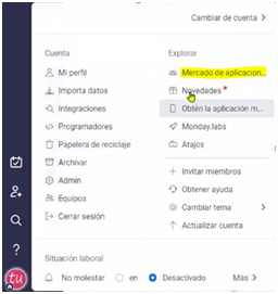 Generar automáticamente documentos con DocuGen: Opciones de usuario de monaday.com