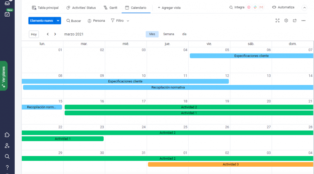 Cómo empezar con monday.com en cinco pasos: vista de calendario