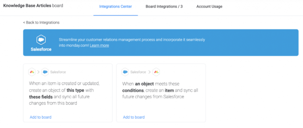 Monday.com para Startups: integración con Salesforce